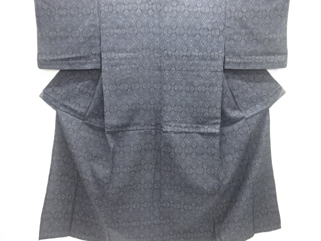 JAPANESE KIMONO / ANTIQUE TAISHO ROMANTIC HANA-BISHI PATTERN WOVEN HAN